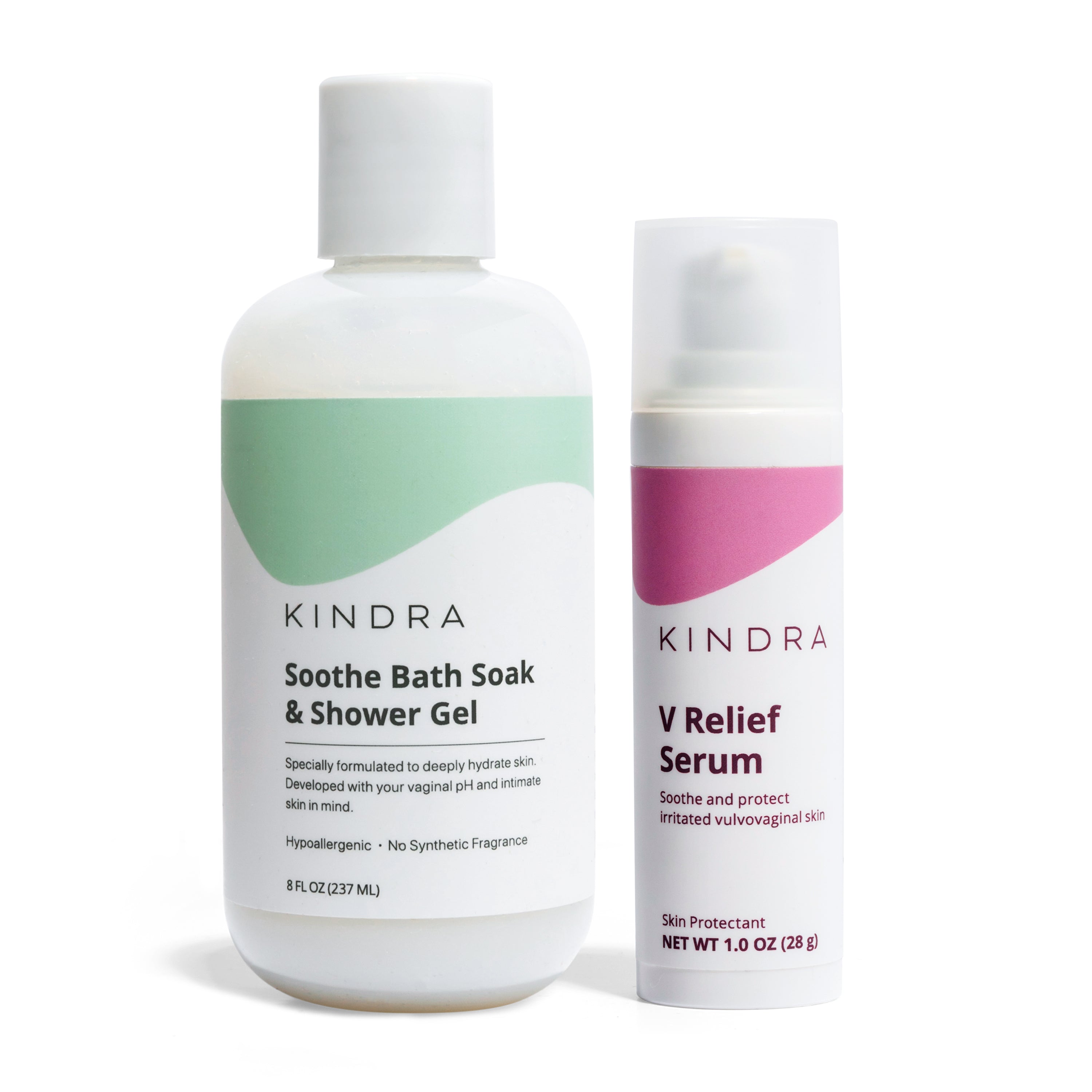Soothe Bath Soak & Shower Gel, V Relief Serum